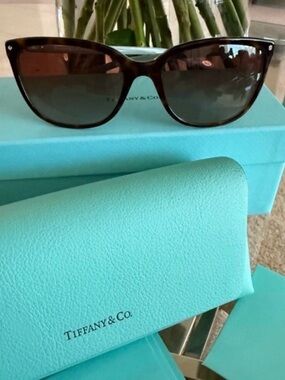Tiffany & Co TF4105HB Sunglasses Havana & Tiffany Blue 55mm New in Box